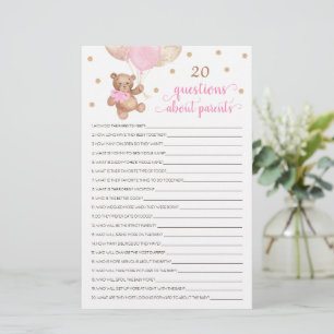 20 Questions sur les parents Baby Shower Teddy Bea