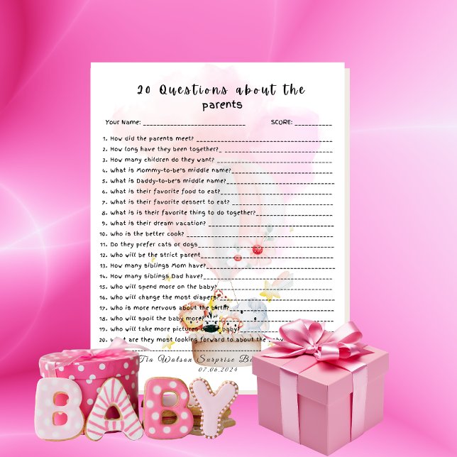 20 Questions sur les parents Bébé Animaux Safari (Créateur téléchargé)