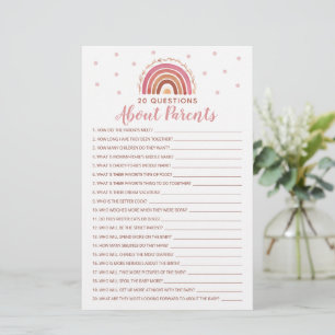 20 Questions sur les parents Jeu Boho Rainbow