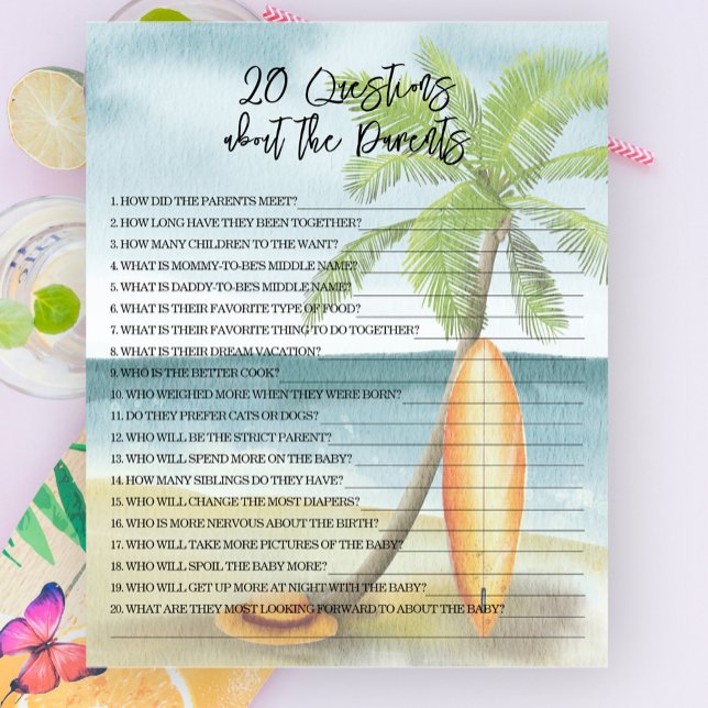 20 Questions sur les parents - jeu de baby shower (Créateur téléchargé)