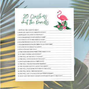 20 Questions sur les parents - jeu de baby shower