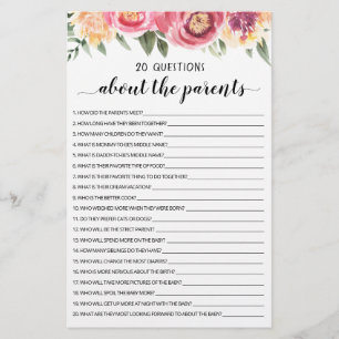 20 Questions sur les Parents Jeu modifiable