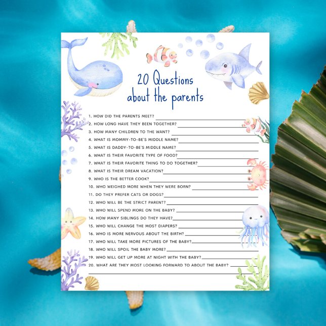 20 Questions sur les parents Ocean baby shower (Créateur téléchargé)