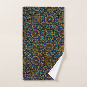 20 Serviette Mandala bleu et or