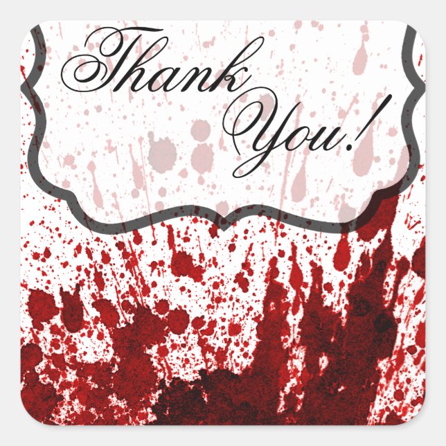 20 Stickers Merci Splter de sang Vampire Gothi (Devant)