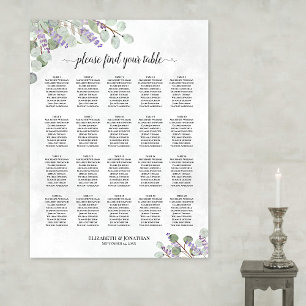 20 Tableau Mariage Plat Lavender Eucalyptus