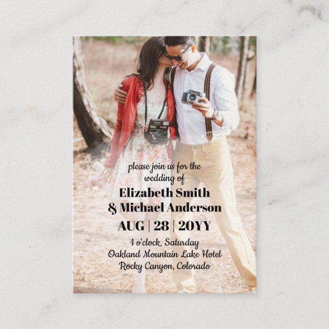 20 x Budget PHOTO Mariage Invitations avec ENVL. (Devant)