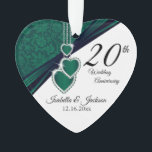 20e anniversaire du Mariage Emerald Conception de<br><div class="desc">🥇 UN DESIGN D'ART ORIGINAL DE DROIT D'AUTEUR DE Donna Siegrist SEULEMENT DISPONIBLE SUR ZAZZLE! 20e anniversaire du Mariage émérite ornement de conception de l'émeraude. REMARQUE : SEULEMENT CHANGER LES ZONES MODÈLES NÉCESSAIRES! 😀 Si nécessaire, vous pouvez supprimer le texte et commencer à ajouter le texte et la police que...</div>