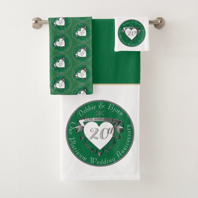 20e anniversaire du Mariage Heart Emerald Green (En situation)