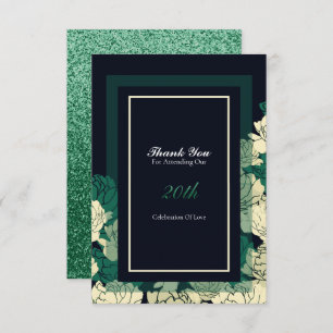20e anniversaire émeraude vert carte de remercieme