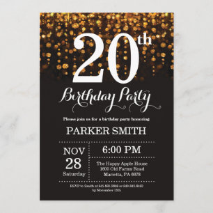 20e anniversaire Invitation Parties scintillant d'