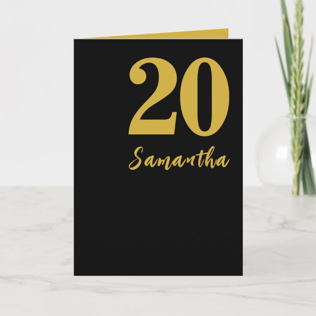 20e carte d'anniversaire, voiture Anniversaire per (Devant)