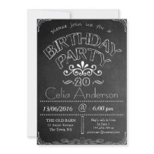 20e Chalkboard Anniversaire Célébration Invitation