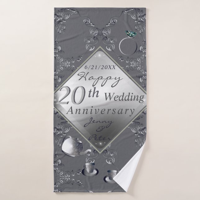 20e série de serviettes de bain en platine Emerald (Serviette de bain)