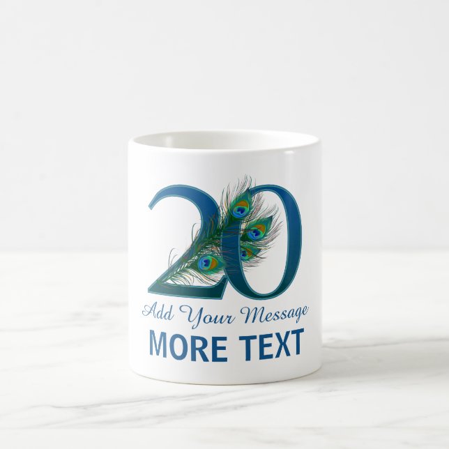 20ème tasse chique personnalisée de l'anniversaire (Centre)