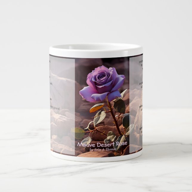 20oz Mug avec le poème 'Mauve Desert Rose' par EAT (Devant)