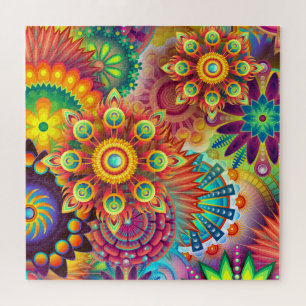 20x20 Abstrait Psychedelic Mandalas Puzzle