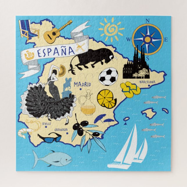 20x20 Carte de l'Espagne Puzzle pour les personnes (Vertical)