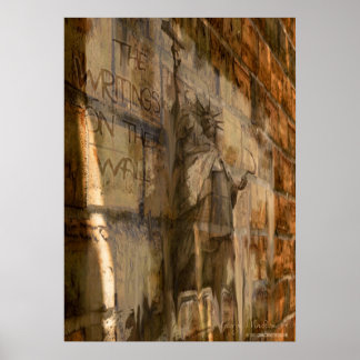 20x28 Poster politique "L'écriture sur le mur"