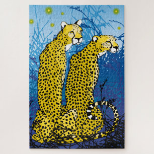 20x30 Cheetah Pair Puzzle pour les personnes aveug