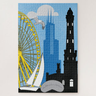 20x30 Chicago Skyline Puzzle pour les personnes av