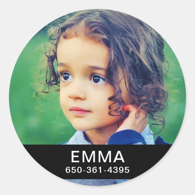 20x Appartenances Étiquettes votre photo, nom et n (Devant)