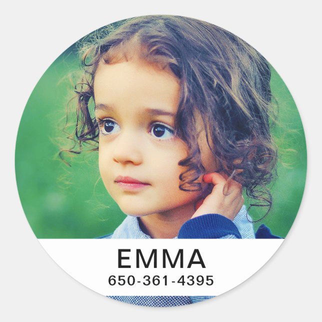 20x Appartenances Étiquettes votre photo, nom et n (Devant)