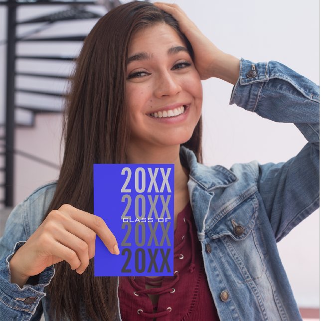 20XX Royal Blue Graduation Party Invitations (Créateur téléchargé)