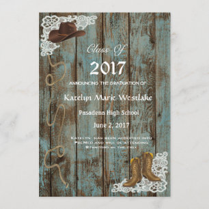 20XX rustique, bottes et faire-part d'obtention du