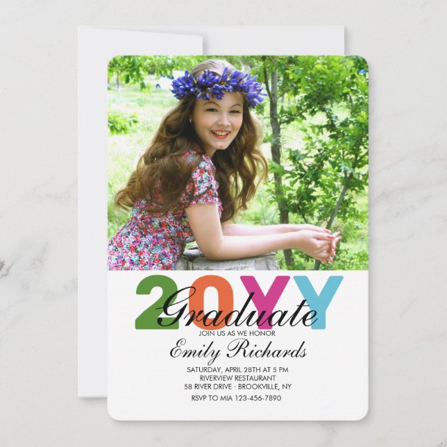 20YY Grad Photo Graduation Invitation (Devant)