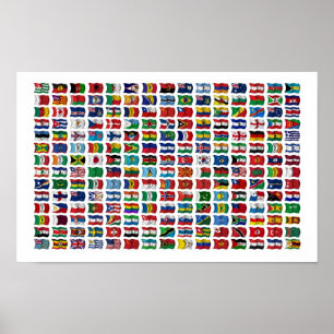 210 drapeaux du monde - affiche