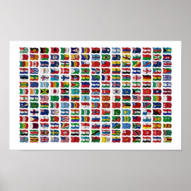 210 drapeaux du monde - Poster (Devant)