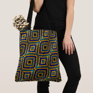 211 -Dotting bleu et or - Sac fourre-tout