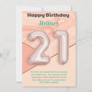 21 ans filles Bonne carte d'anniversaire