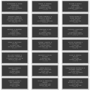 21 Étiquettes d'adresse de visite noir et blanc mo