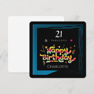21 & Fabulous - Elégant Custom Happy Birthday