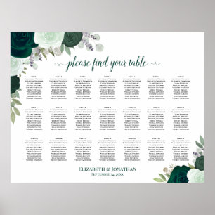 21 Tableau Mariage floral Emerald Boho