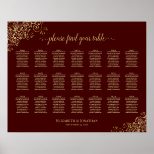 21 Tableau Mariage Sièges Auburn Gold Frills