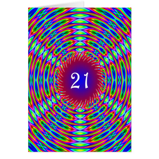 21e anniversaire Abstrait Trippy Swirls (Devant)