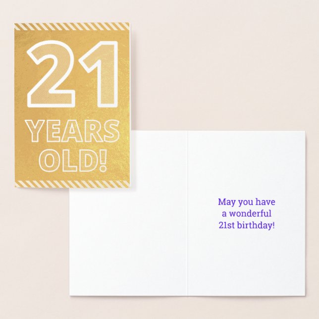 21e anniversaire : Audacieux "21 ANS !" Carte Gold (Affichage)