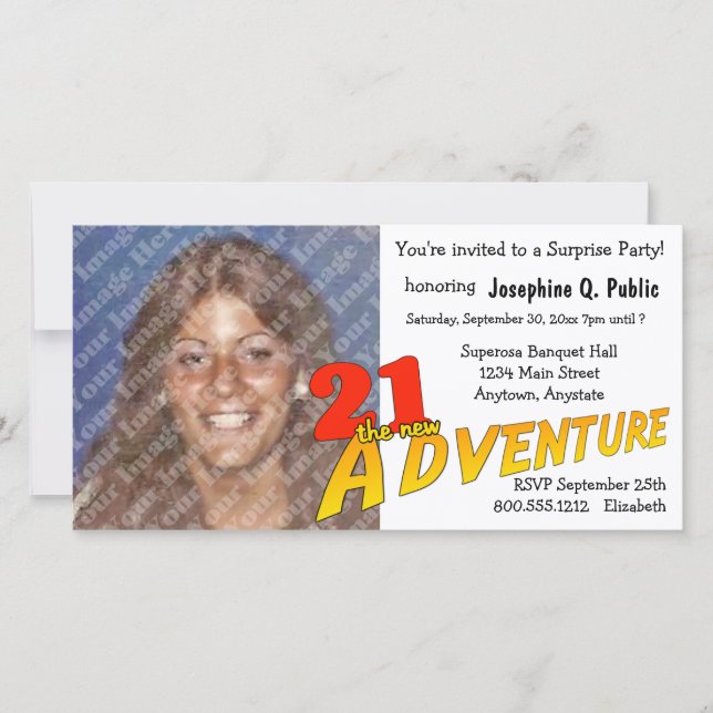 21e anniversaire Aventure Party Photo Invitation (Devant)