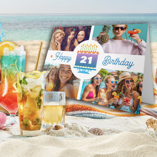 21e anniversaire Carte photo