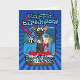 21e Anniversaire Carte Pour Frère - Funky Mouse Su