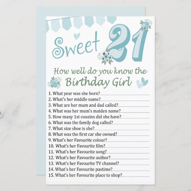 21e anniversaire Comme vous connaissez bien l'anni (Devant / Derrière)