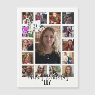 21e Anniversaire crème bleu fleur amande