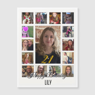 21e Anniversaire crème bleu fleur amande