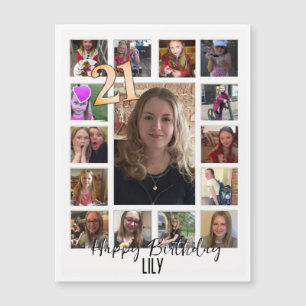 21e Anniversaire crème bleu fleur amande