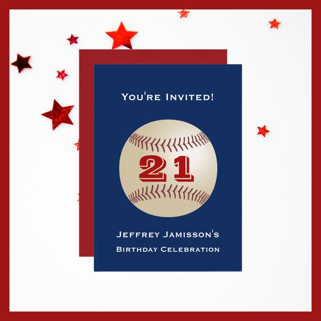21e anniversaire de fête Invitation Baseball (Créateur téléchargé)