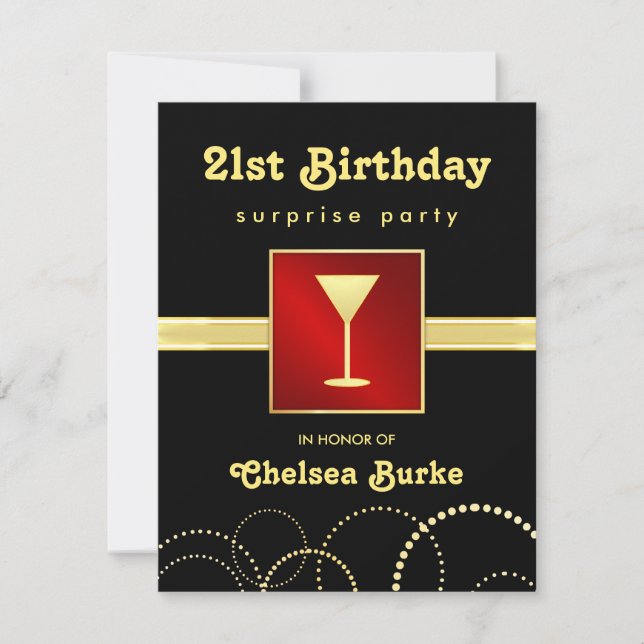 21e Anniversaire de la Surprise Party - Invitation (Devant)