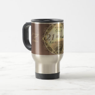 21e anniversaire du Mariage Iolite & Brass Mug